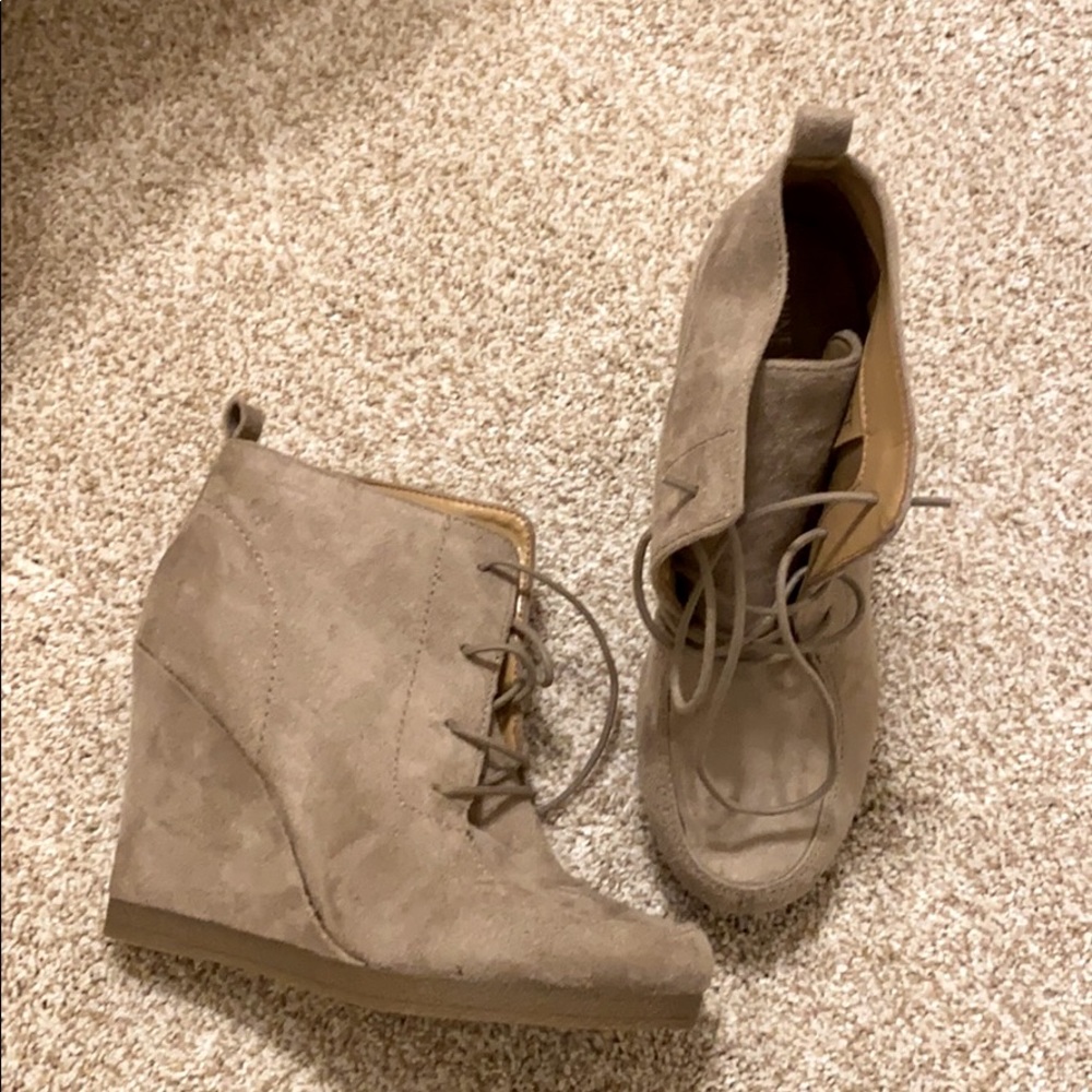 Nine West Suede Wedge Booties